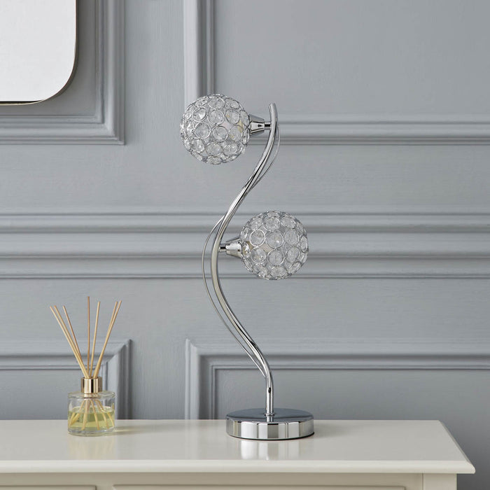 The Lighting Edit Ida Crystal spiral Chrome effect Table lamp - Image 3