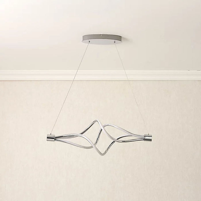 Ceiling Light Pendant LED Silver Adjustable Height Modern Stylish Warm White - Image 2