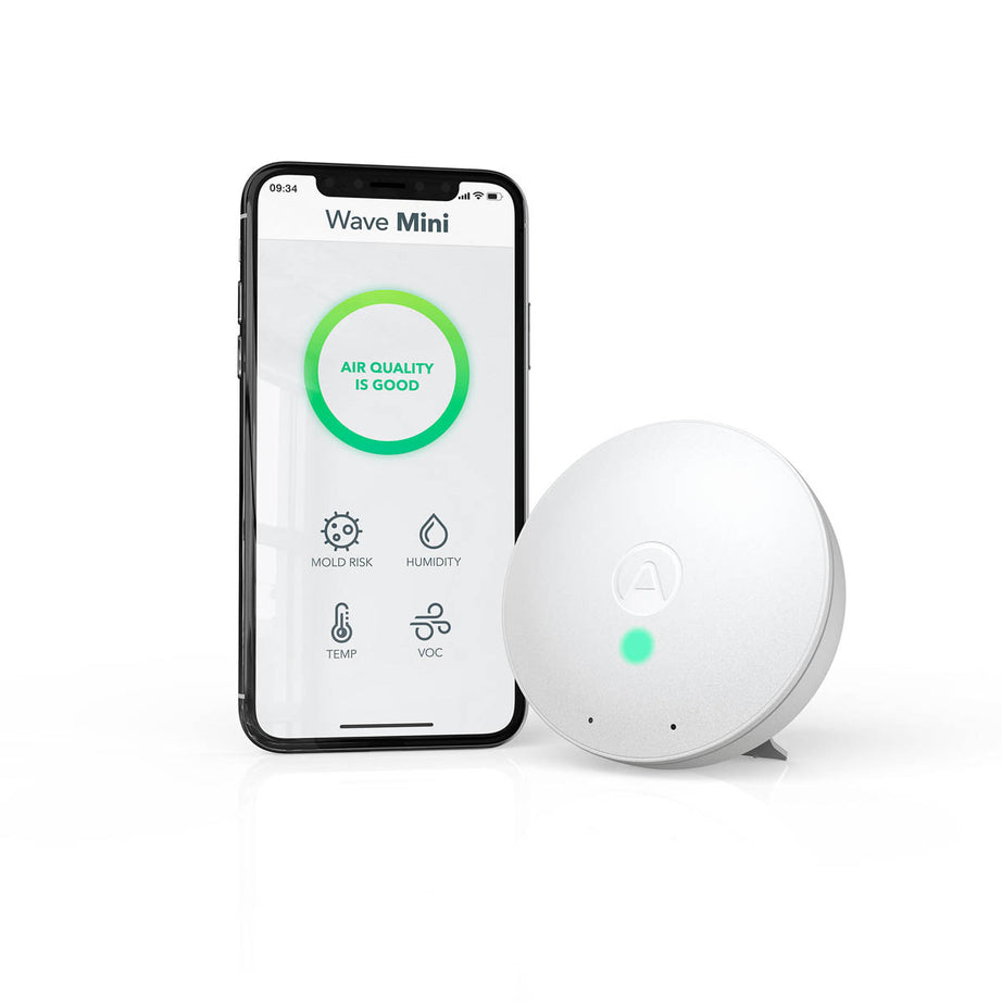 Airthings Air Quality Monitor Mini Smart White Colour Indicator Wireless 50m³ - Image 1
