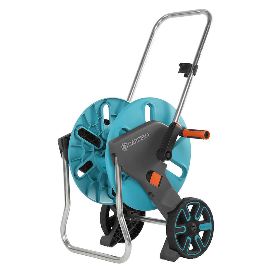 Hose Reel Trolley Freestanding Empty Cart Wheeled Medium Duty Right Left Handed - Image 1