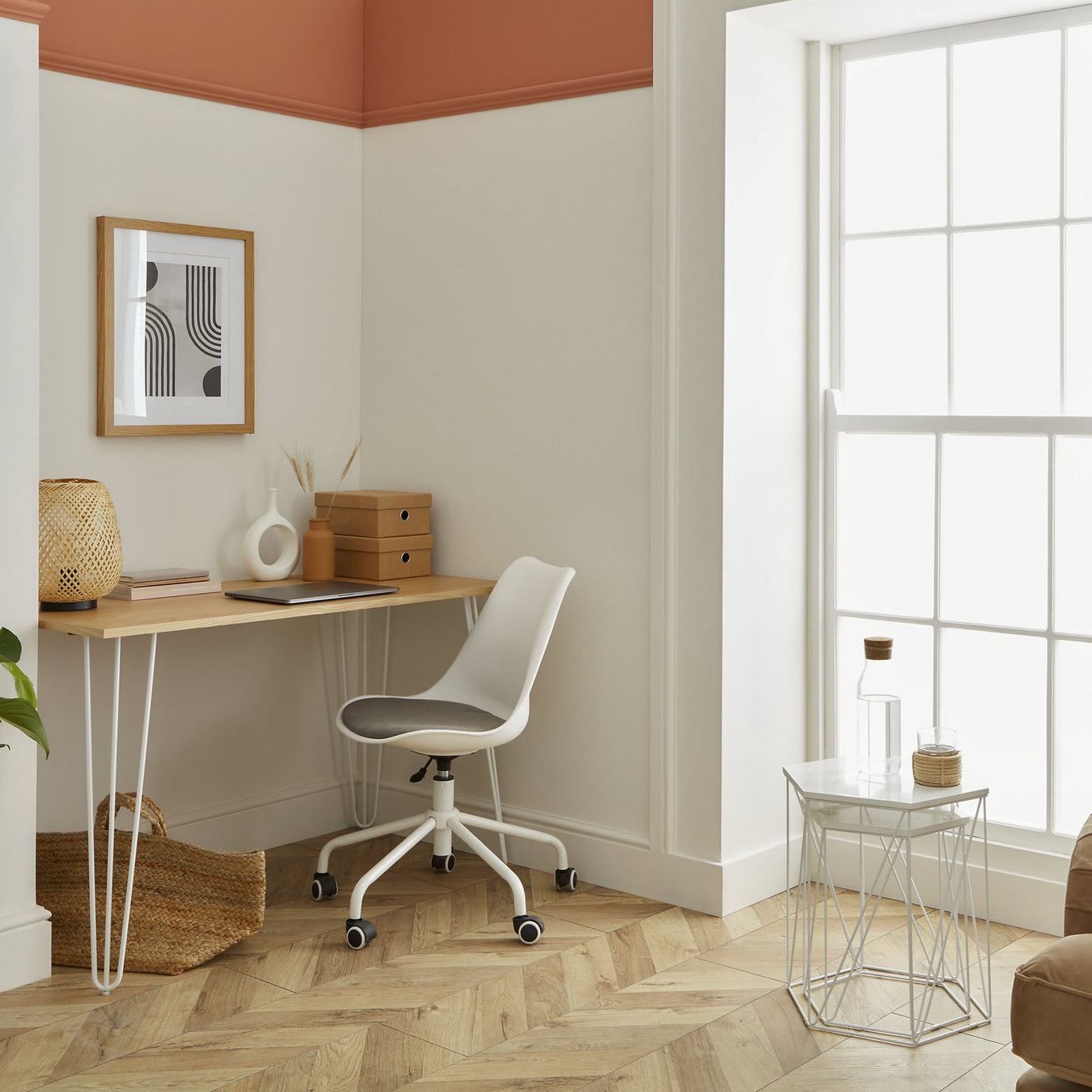 Side Table White Marble Effect Living Room Bedside Sofa Contemporary Set Of 2 - Image 5