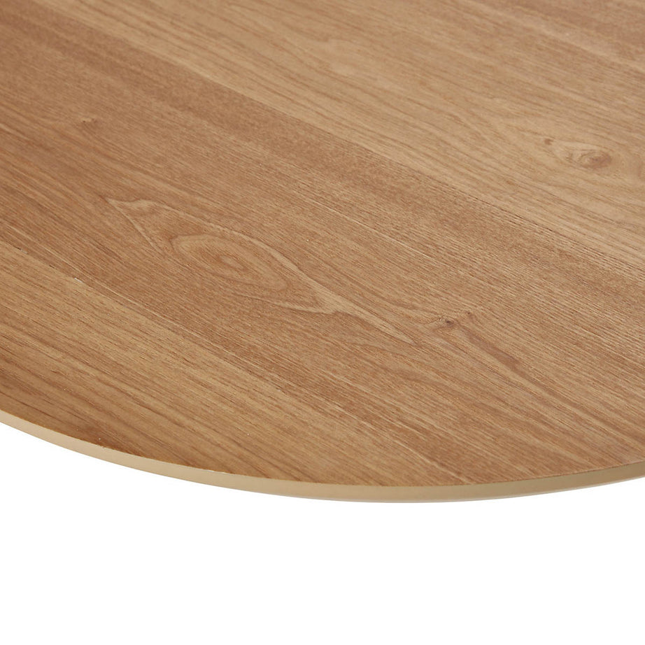 Side Table Oak Effect White Legs Living Room Bedside Sofa End Round Set Of 2 - Image 3