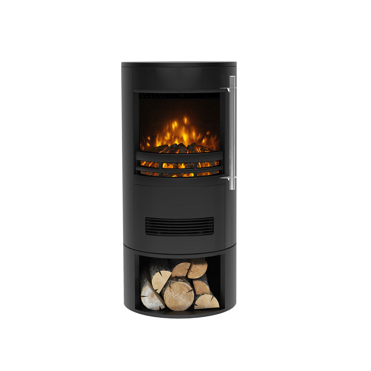 Be Modern Electric Stove Orba Tall Modern Design 2kW Black Matt LED Flame Effect - Image 1