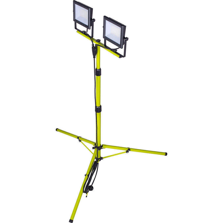 Luceco Work Light Tripod Eco Twin Integrated LED 10000lm Slimline Lightweight - Image 1