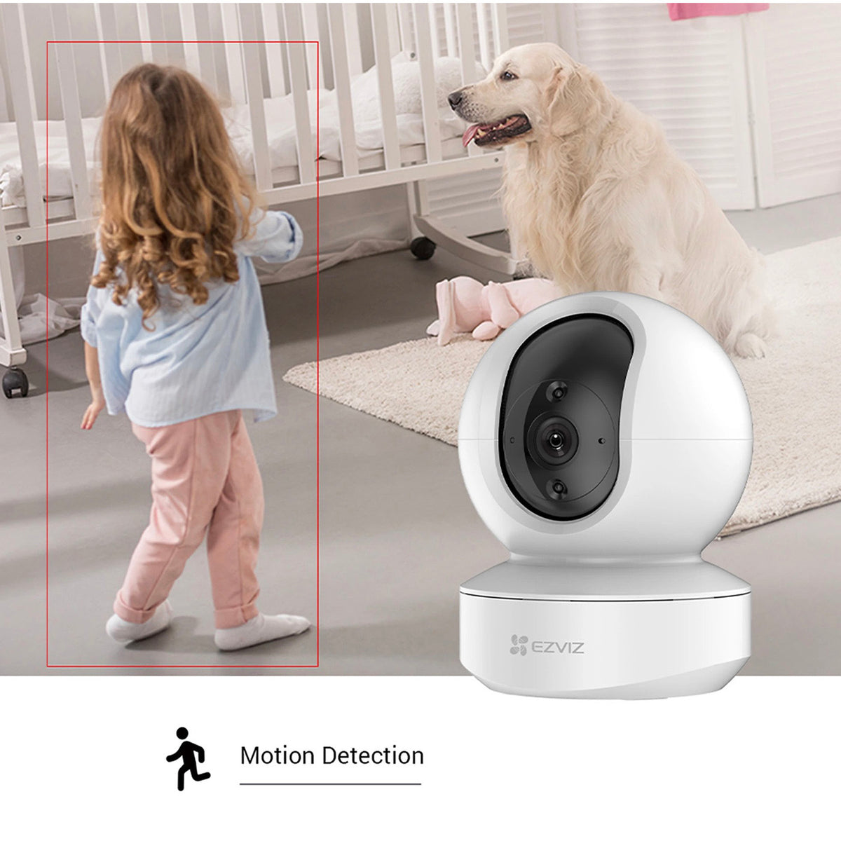 EZVIZ Indoor IP Camera TY1 Smart Pan Tilt Wired Home Security White - Image 4