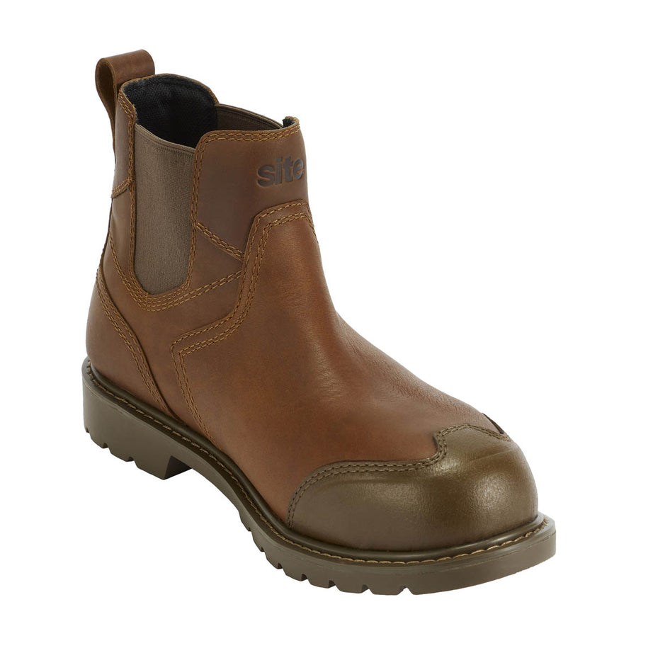 Site Safety Dealer Boots Mens Standard Fit Brown Leather Steel Toe Size 11 - Image 2