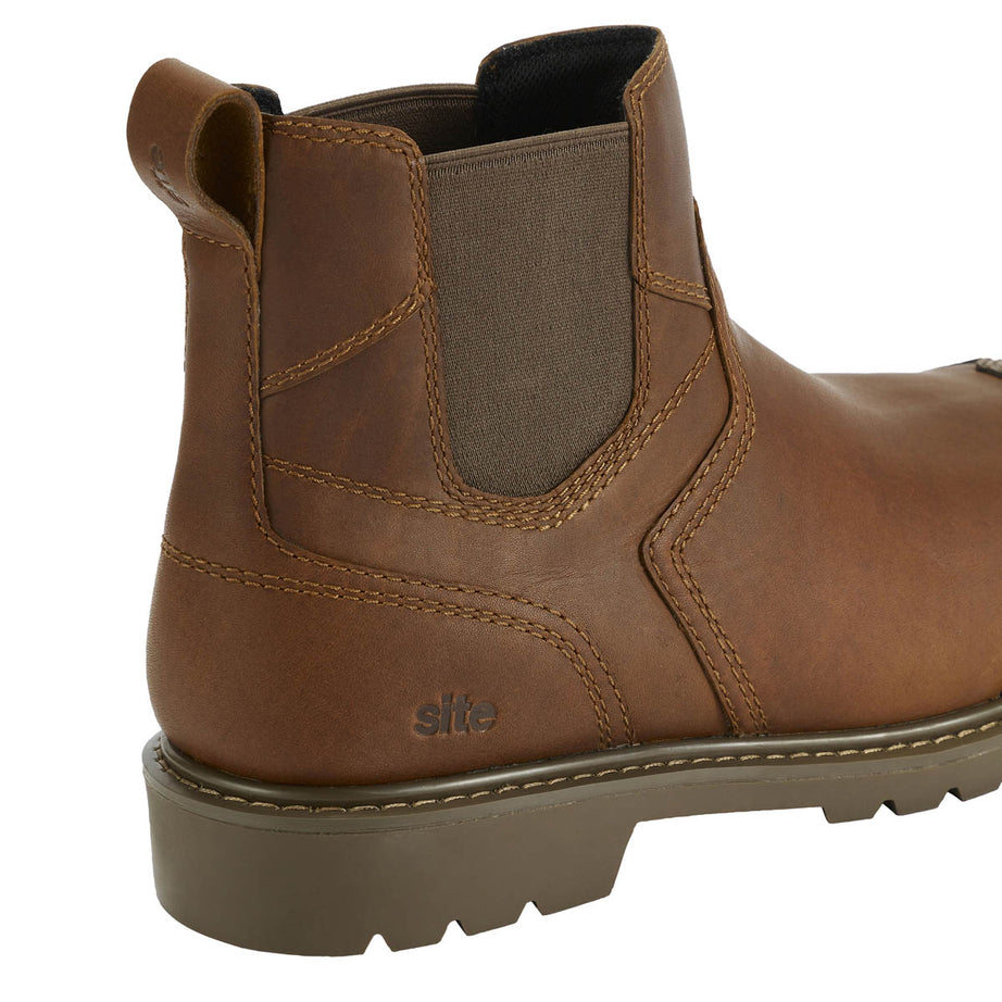 Site Safety Dealer Boots Mens Standard Fit Brown Leather Steel Toe Size 11 - Image 4