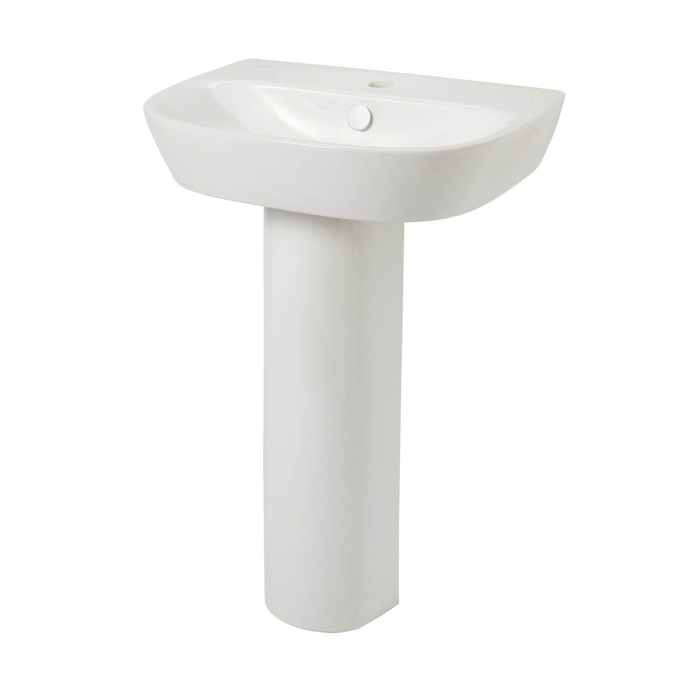 GoodHome Malo Full Pedestal Basin Gloss White Oval 1 Tap Hole 54.5cm - Image 1