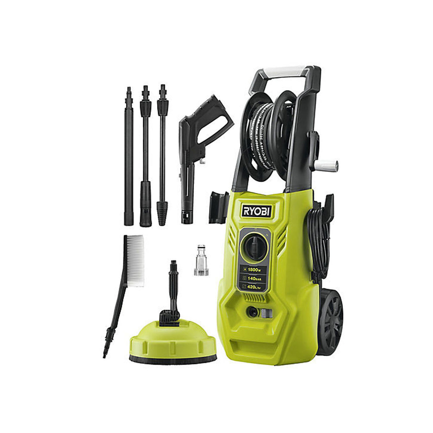 Ryobi Pressure Washer Electric 1.8kW RY140PWA Outdoor Patio Cleaner Car Jet Wash - Image 1