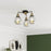 Ceiling Light 3 Lamp LED Smoked Glass Black Matt Metal Antique Brass Effect - Image 2