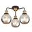 Ceiling Light 3 Lamp LED Smoked Glass Black Matt Metal Antique Brass Effect - Image 3