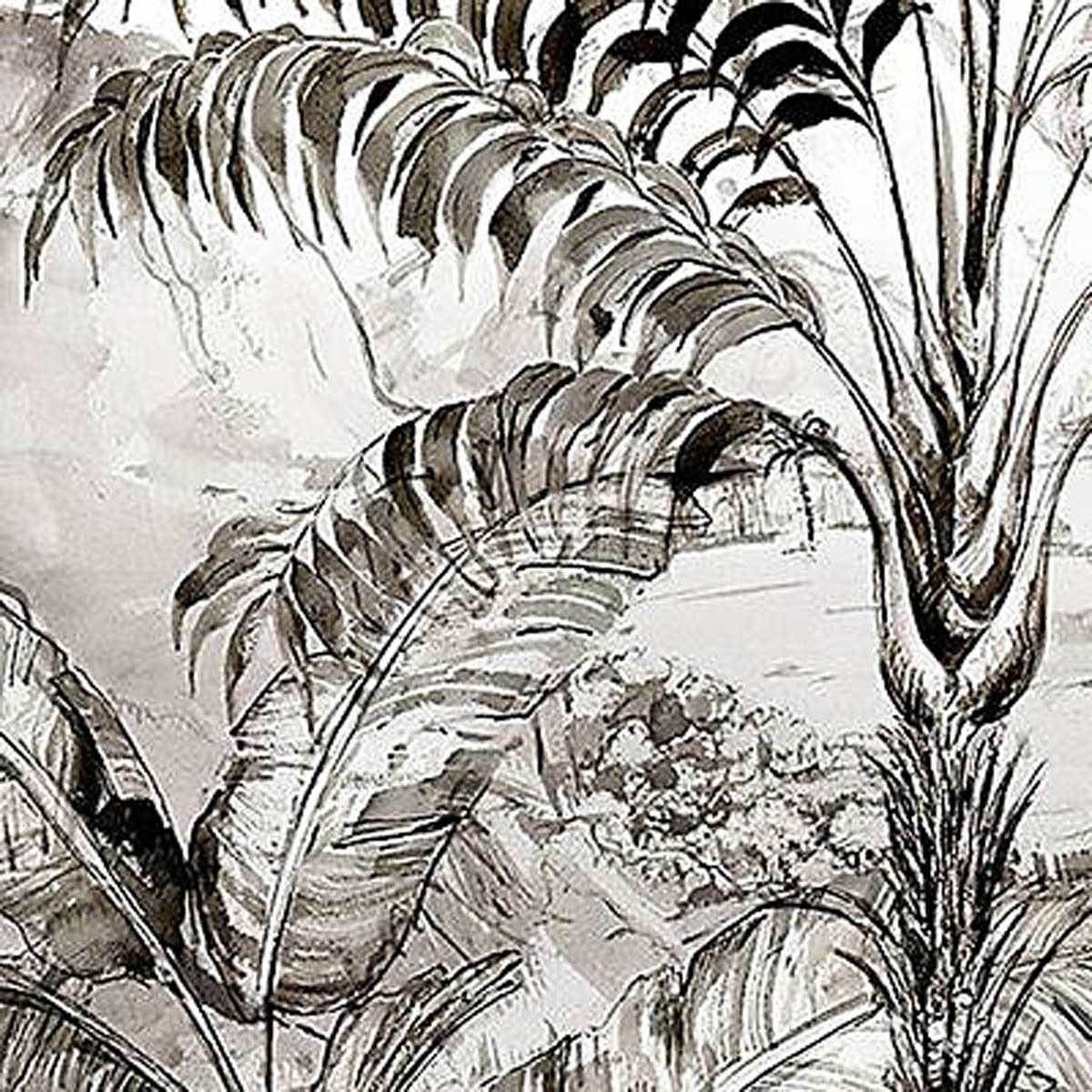 Mural Wallpaper Matt Black White Tropical Jungle Removable Washable 4.45m² - Image 4