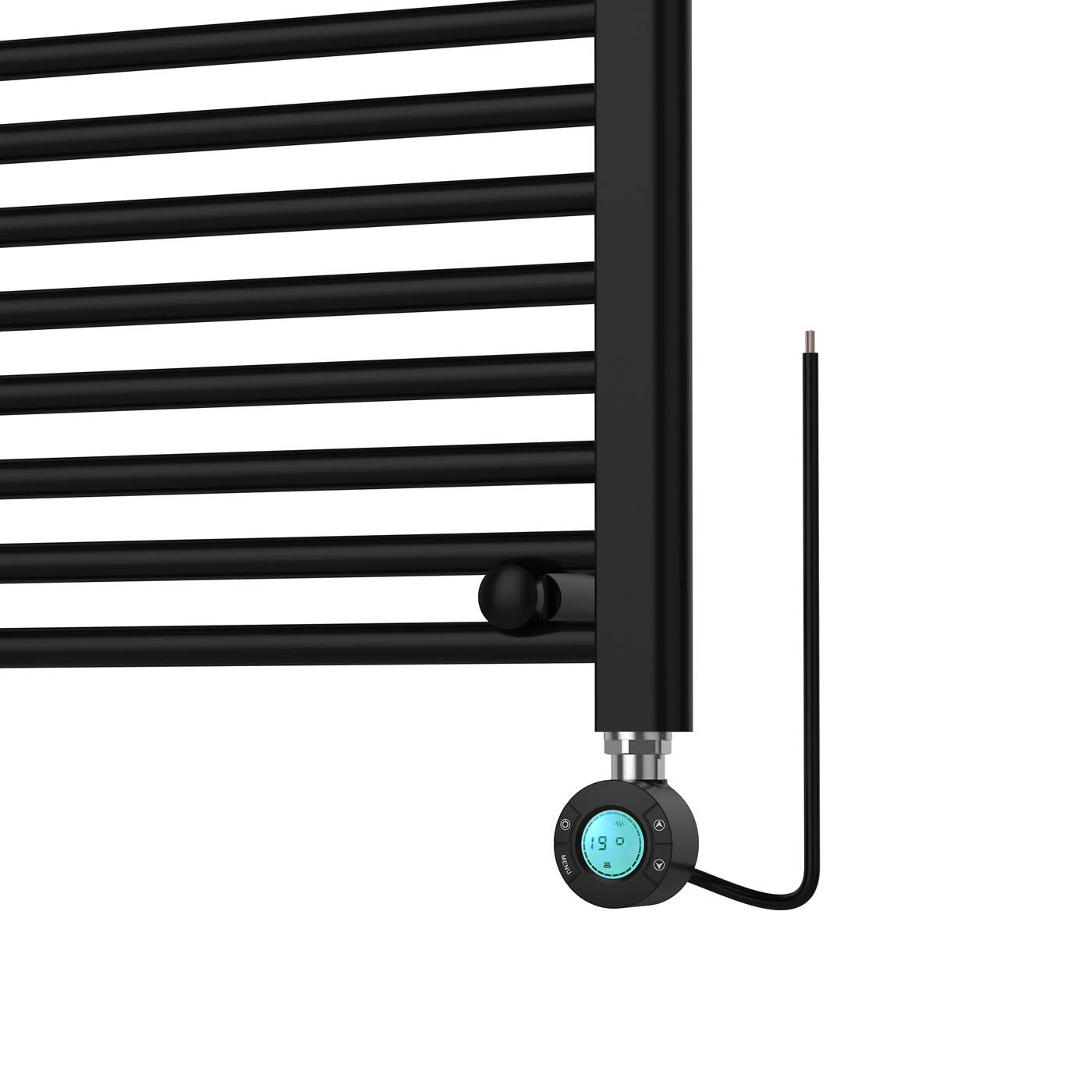 Flomasta Galene Black Electric Flat Towel warmer (W)500mm x (H)1000mm - Image 8
