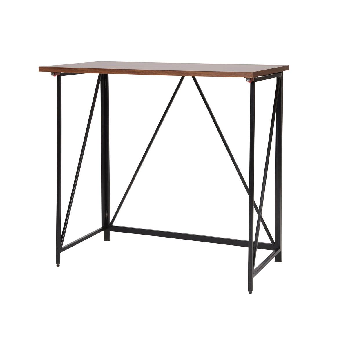 Folding Table Desk Office Computer Matt Walnut Effect Assembled 80cm - Image 8