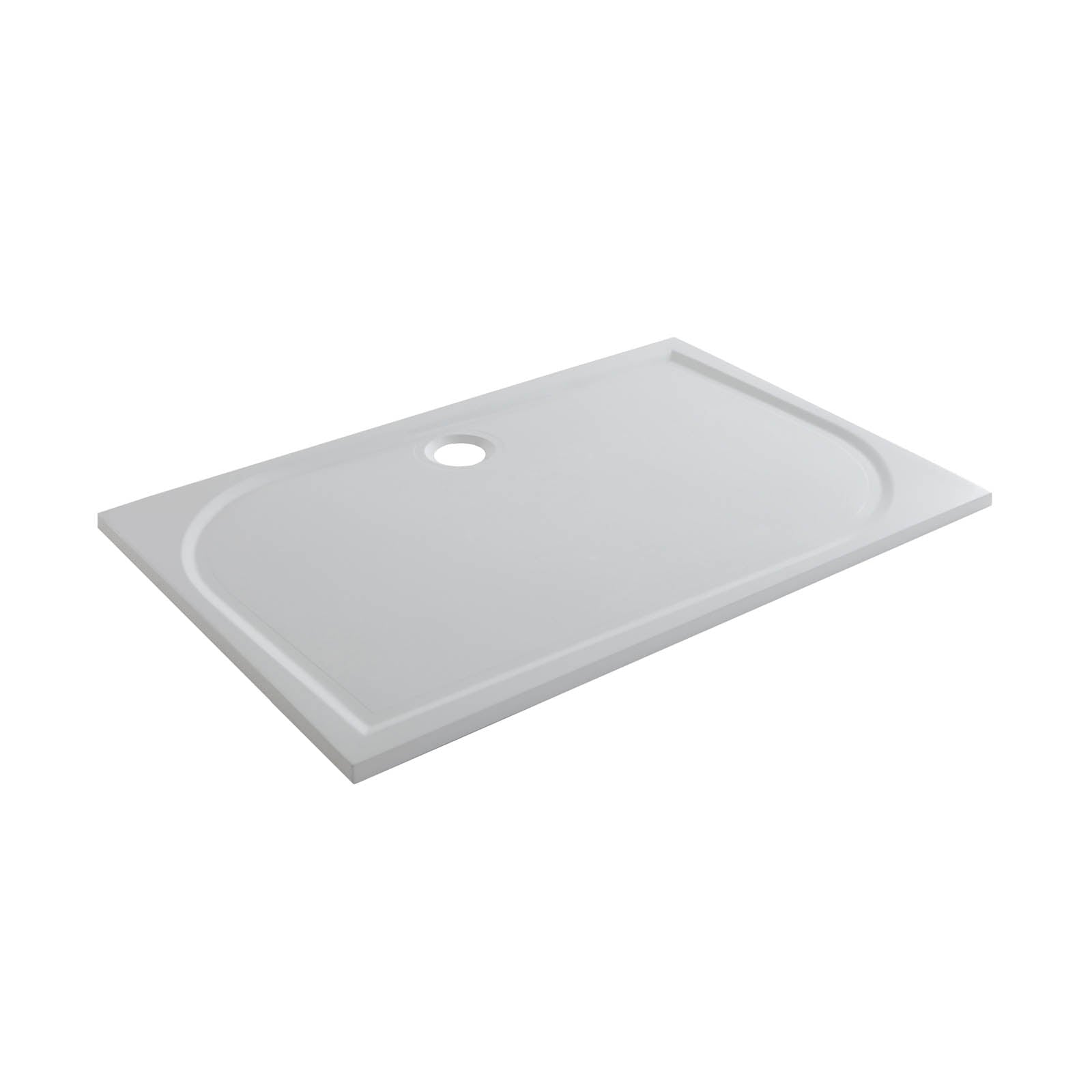 GoodHome Shower Tray Gloss White Reversible drainer (L)800x (W)1000x (H)28mm - Image 5