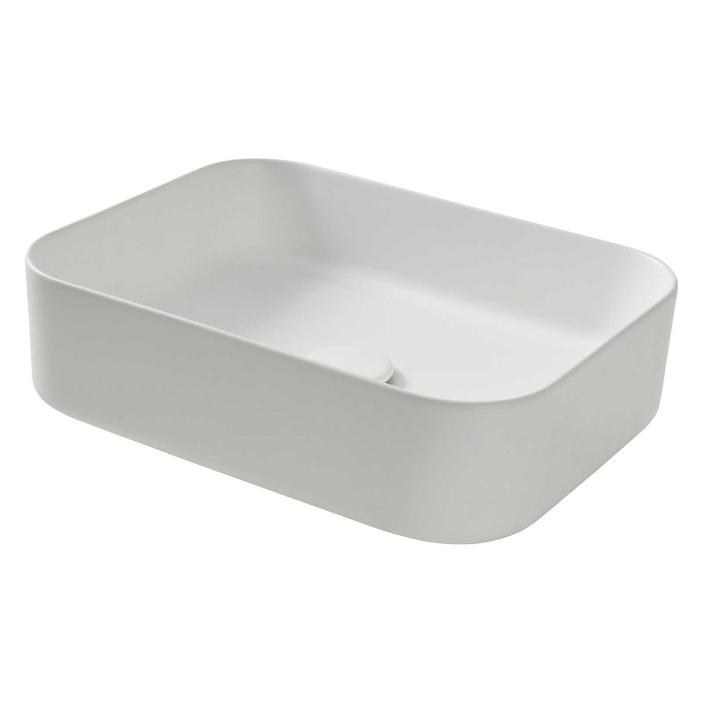 Bathroom Basin Sink Matt White Rectangular Counter Top Modern Hand Wash (W)45cm - Image 3