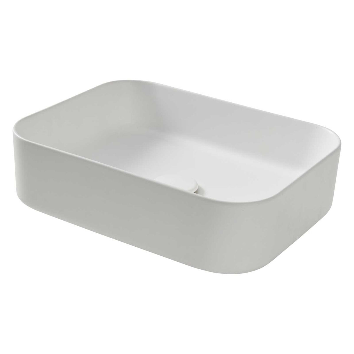Bathroom Basin Sink Matt White Rectangular Counter Top Modern Hand Wash (W)45cm - Image 3
