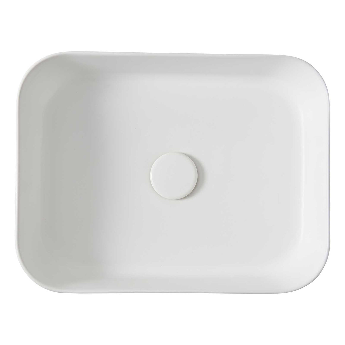 Bathroom Basin Sink Matt White Rectangular Counter Top Modern Hand Wash (W)45cm - Image 5