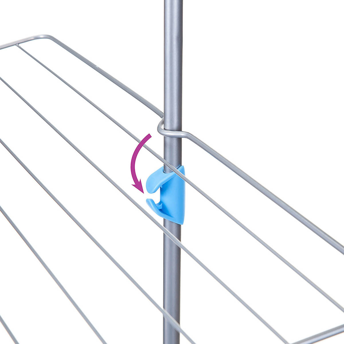 Clothes Airer Laundry Dryer Rack Indoor 4 Tier For Long Items Foldable Wheels - Image 5