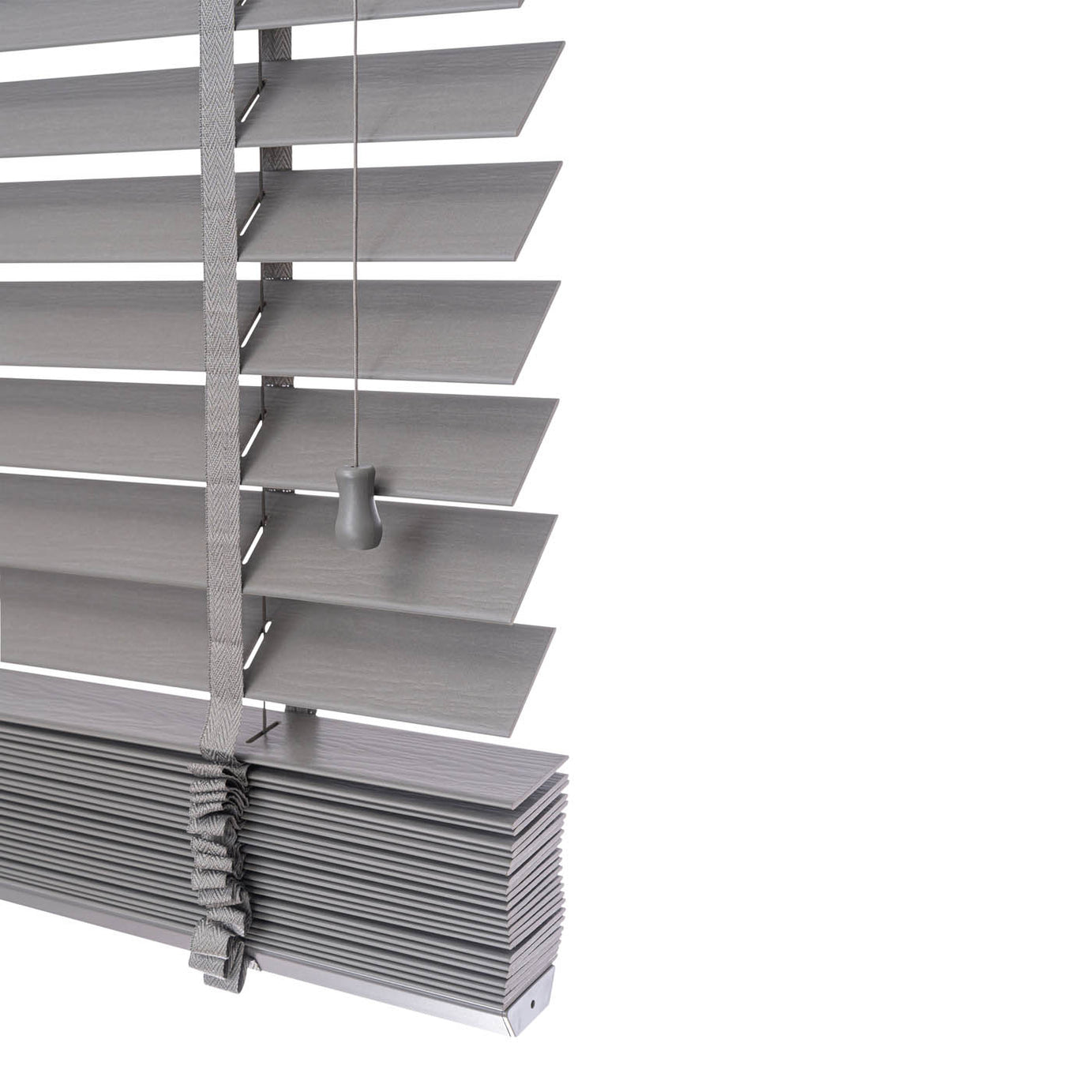 Venetian Blind Lone Grey Corded Woodgrain Effect PVC (W)120cm (L)180cm - Image 8