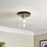 Edinburgh Matt Glass & steel Transparent Antique brass effect LED Ceiling light - Image 1