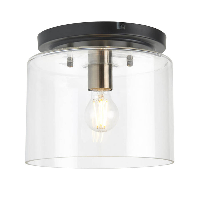 Edinburgh Matt Glass & steel Transparent Antique brass effect LED Ceiling light - Image 3