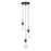 Pendant Ceiling Light 3 Lamp LED Matt Black Steel Clear Glass Dimmable - Image 3