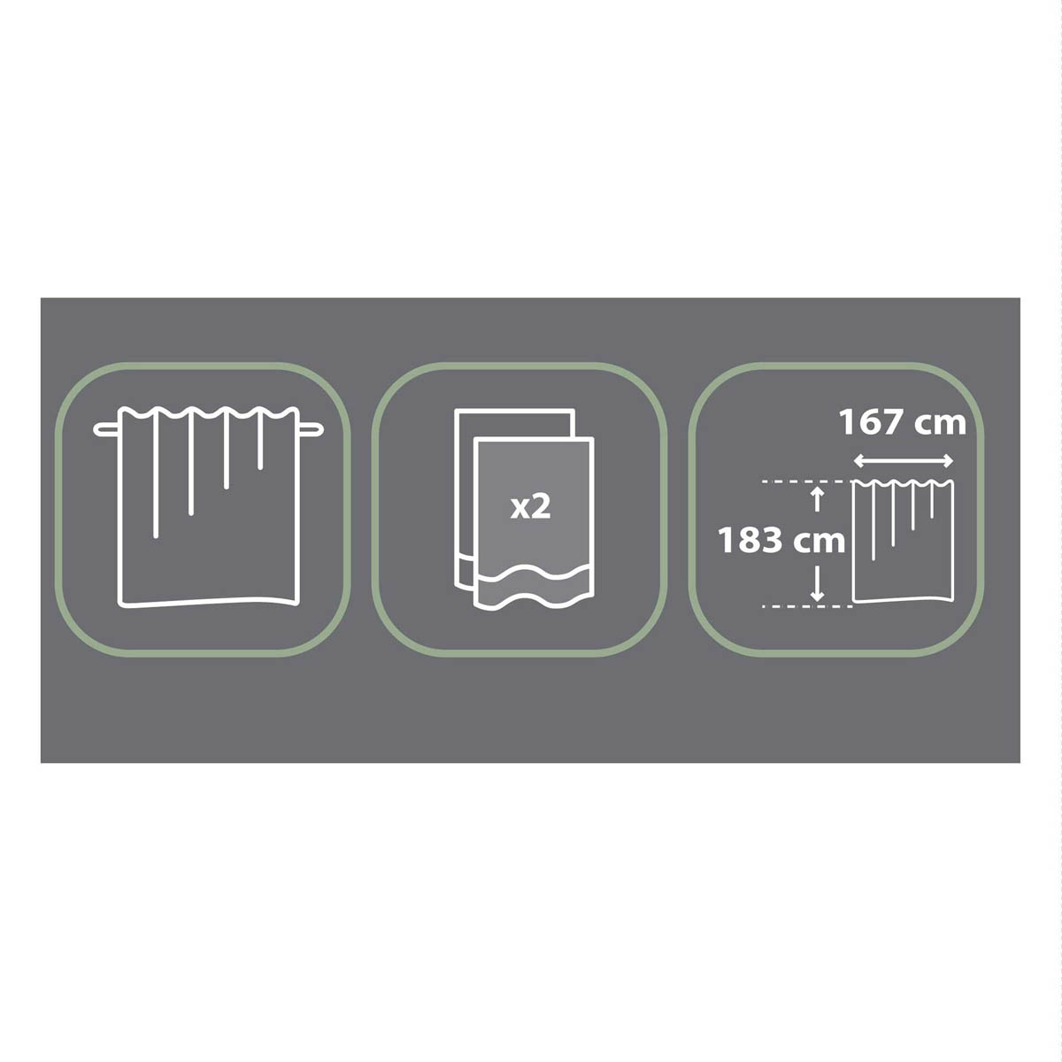 Eyelet Curtain Light Grey Geo Cubes Lined Bay Window (W)167 (L)183cm Pair - Image 3