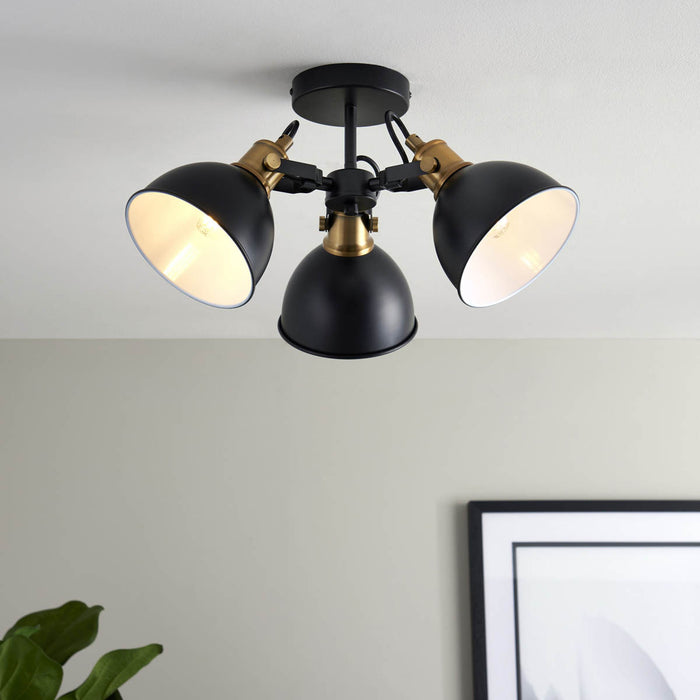 Acrobat Steel Black 3 Lamp LED Ceiling light - Image 2