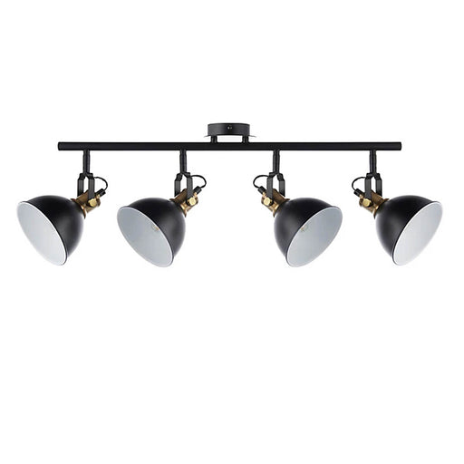 Spotlight Bar 4 Lamp LED Steel Matt Pewter Effect Adjustable Dimmable Industrial - Image 1