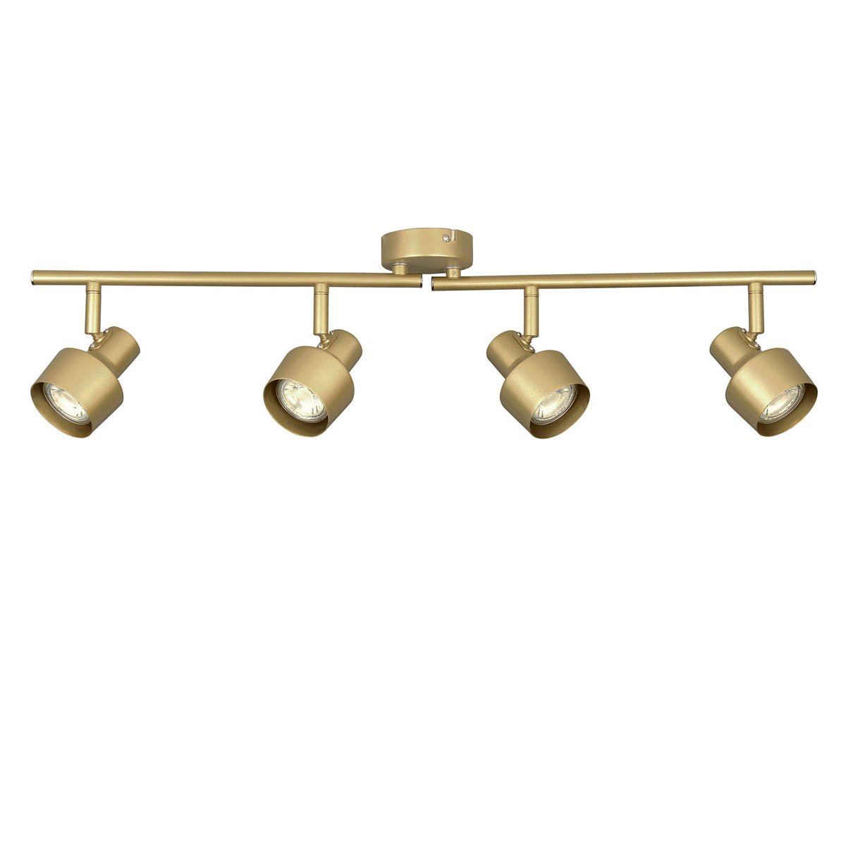 Spotlight Bar 4 Light Steel Satin Gold Effect Adjustable Heads Dimmable Modern - Image 3