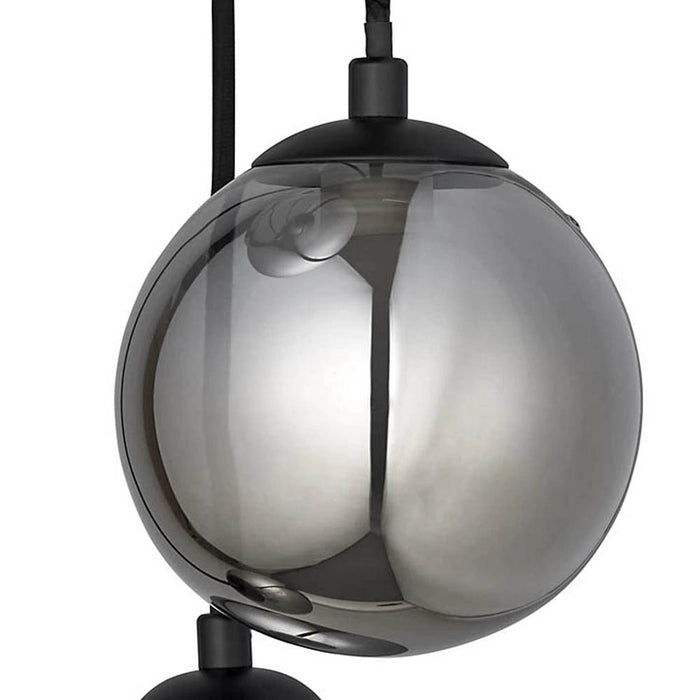 Ceiling Light 5 Way Black Glass Steel Hanging Adjustable Modern Dimmable G9 5W - Image 2