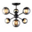 Ceiling Light 6 Way Black Glass Steel Dimmable G9 Chandelier Modern Pendant 5W - Image 1