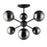 Ceiling Light 6 Way Black Glass Steel Dimmable G9 Chandelier Modern Pendant 5W - Image 3