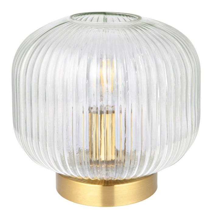 Lena Ribbed Brushed Gold effect Table lamp - Image 2