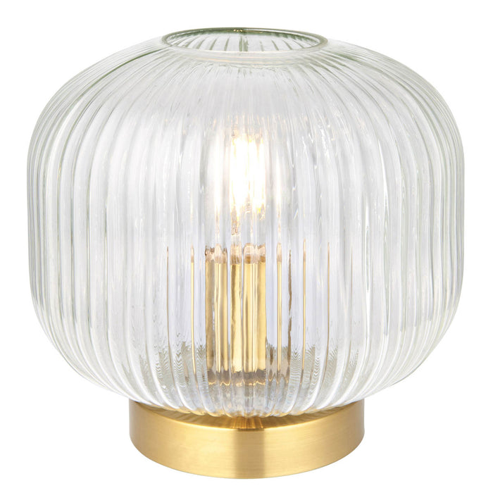 Lena Ribbed Brushed Gold effect Table lamp - Image 3