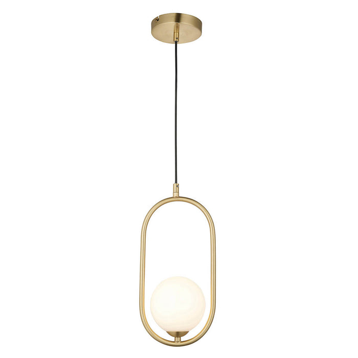 LED Pendant Ceiling Light Oval Gold Effect Adjustable Drop Dimmable (Dia)165mm - Image 2