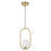 LED Pendant Ceiling Light Oval Gold Effect Adjustable Drop Dimmable (Dia)165mm - Image 3