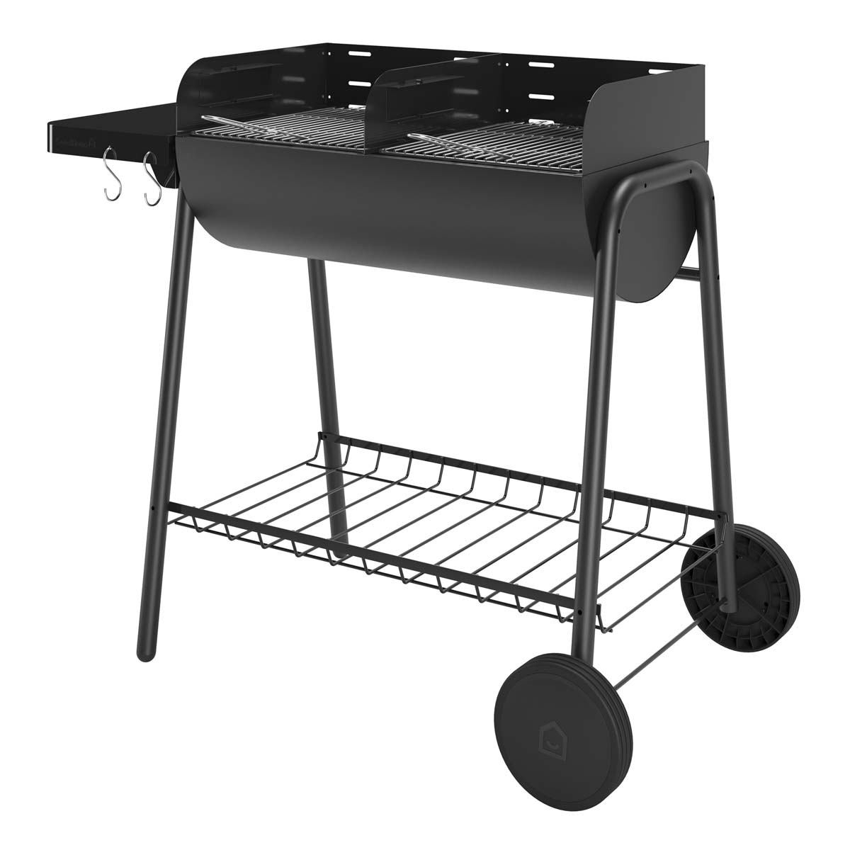 Charcoal Barbecue Grill BBQ Black Steel Adjustable Racks Rust-Resistant Portable - Image 1