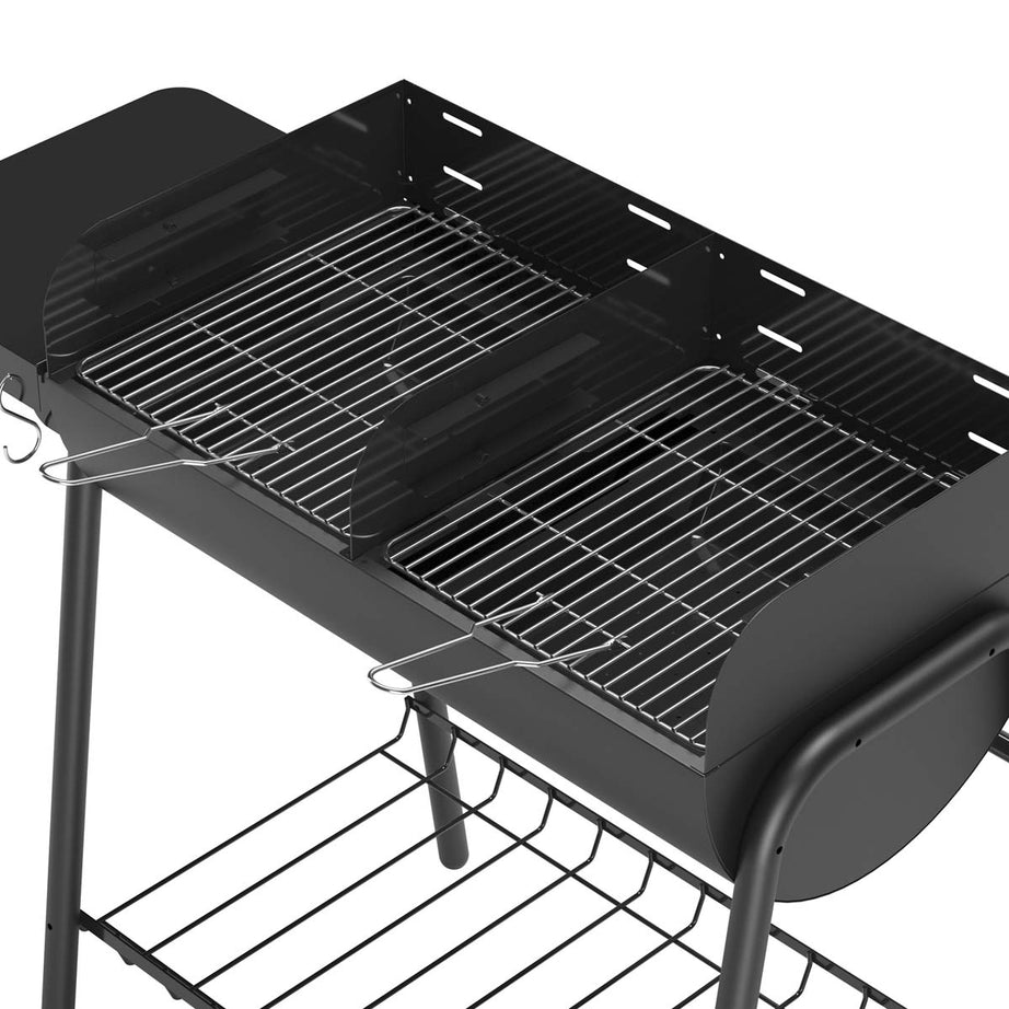 Charcoal Barbecue Grill BBQ Black Steel Adjustable Racks Rust-Resistant Portable - Image 3