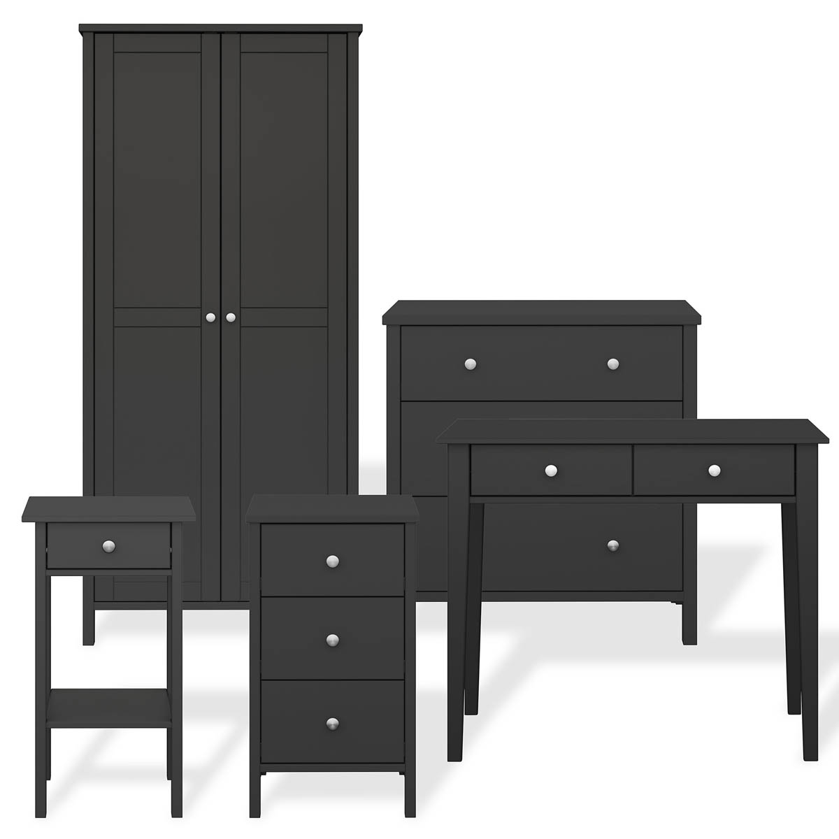 Chest of Drawers 3 Wide Drawer Satin Black MDF (H)840mm (W)800mm (D)410mm - Image 5