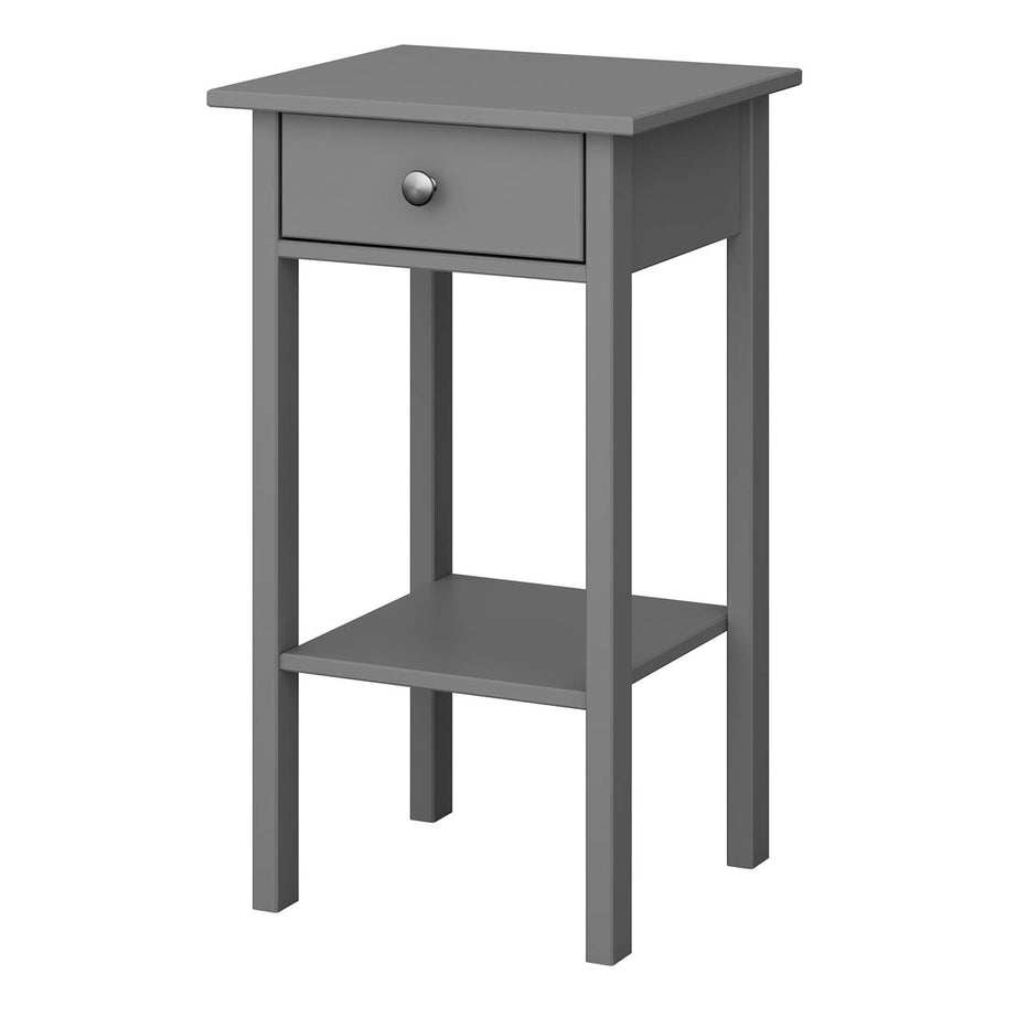 Valenca Bedside Table 1 Drawer Grey MDF Satin Classic (H)700 (W)400 (D)354mm - Image 1