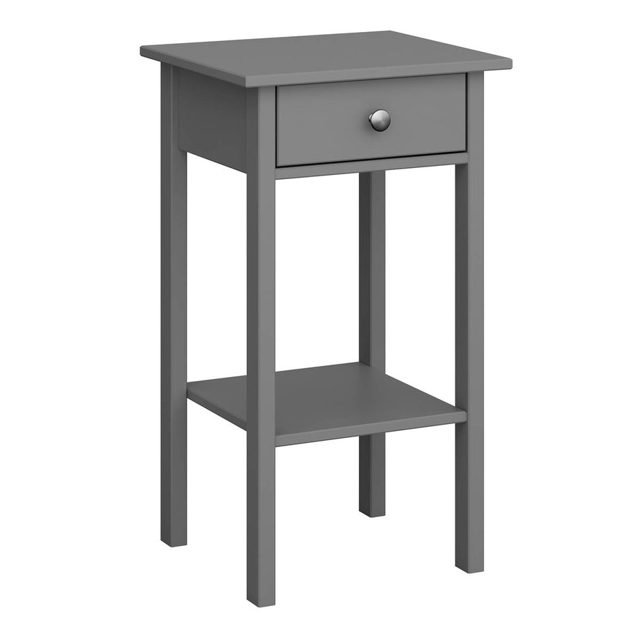Valenca Bedside Table 1 Drawer Grey MDF Satin Classic (H)700 (W)400 (D)354mm - Image 4