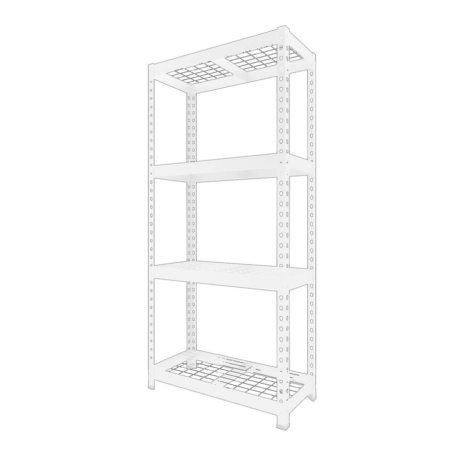 Shelving Unit 4 Tier Matt Silver Galvanised Steel Adjustable (H)1600mm (W)750mm - Image 4