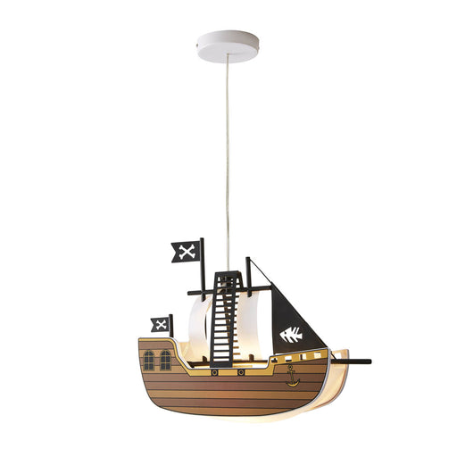 Glow Hikari Pirate ship Matt Brown LED Light pendant, (Dia)422mm - Image 1