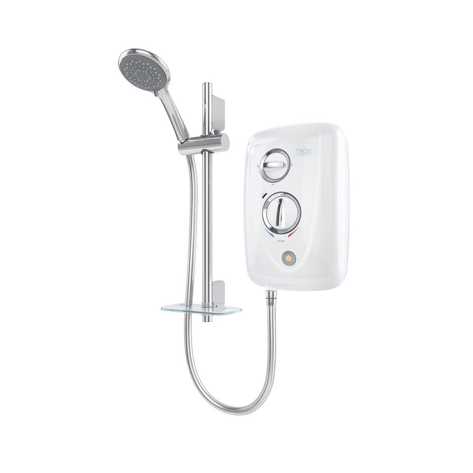 Triton Electric Shower 10.5kW White Chrome Effect 5 Spray Pattern Modern - Image 1