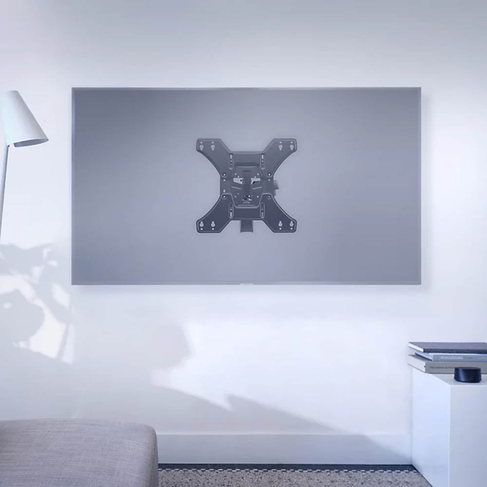 TV Wall Bracket Mount Flat Black Swivel Medium Steel For 13In To 65In Max 50kg - Image 2