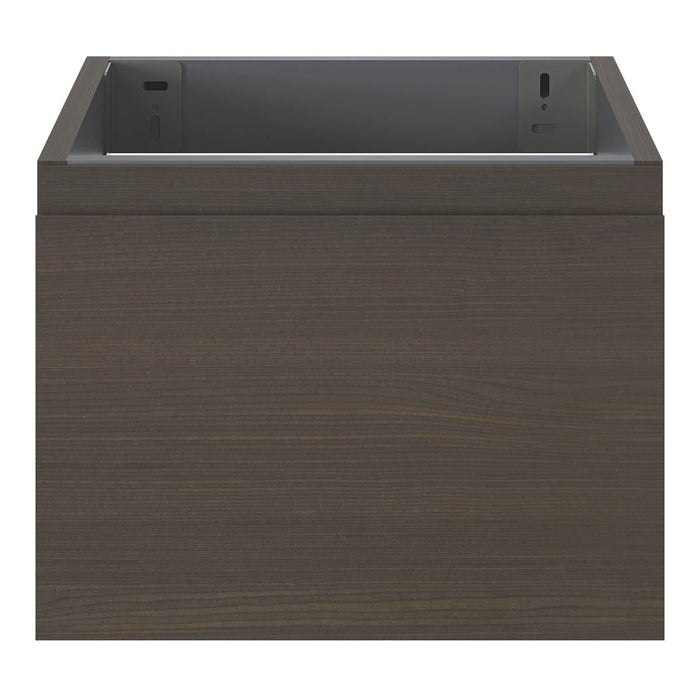 Bathroom Cabinet Walnut Veneer Wall Mounted Contemporary (H) 300mm (W) 400mm - Image 2