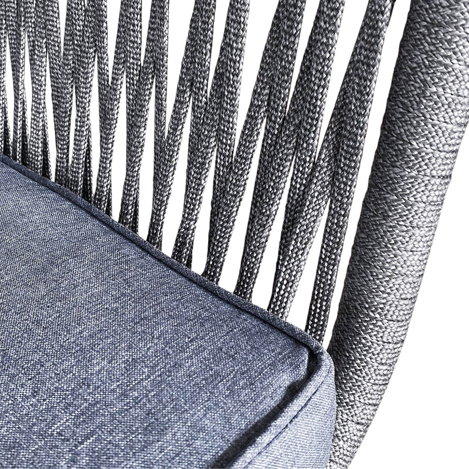 Garden Bistro Set 2 Seater Grey Natural Wooden Table Chairs Outdoor Furniture - Image 8