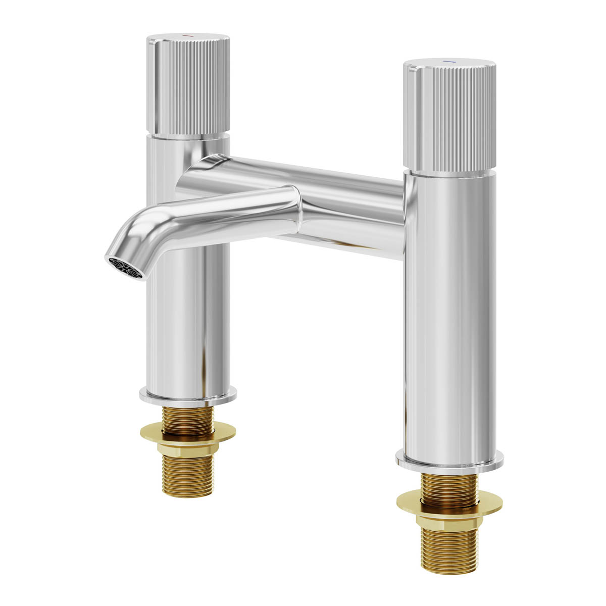 Bath Filler Tap Gloss Chrome ¼ Turn Round Head Ceramic Cartridge Modern Bathroom - Image 1